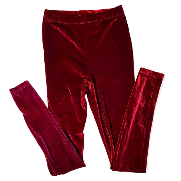 ASOS Red Velvet Leggings — Size 4 - Picture 2 of 5